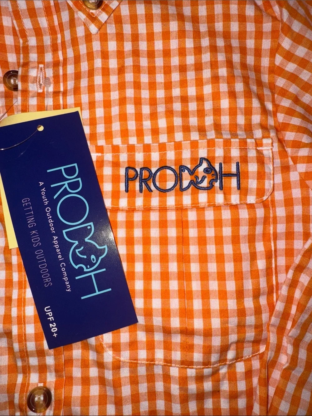 PRODOH Orange and White Fishing Shirt
